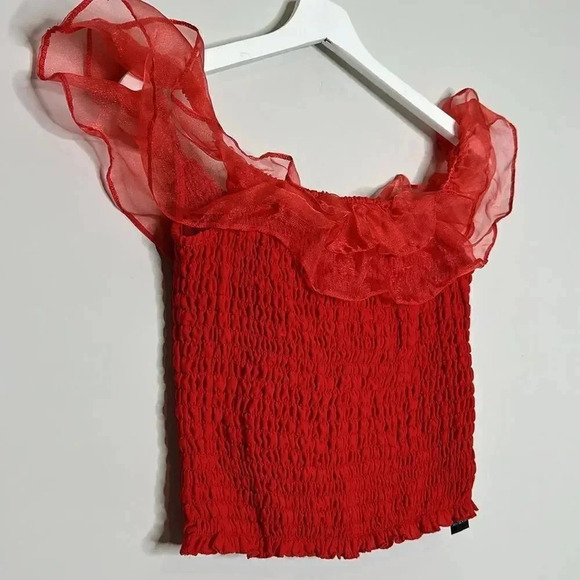 ASOS Shirred Ruffle Bandeau Top - Picture 9 of 12